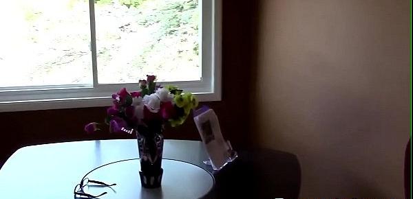  Stockinged realtor doggystyled in open house